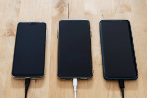 Phones on charge
